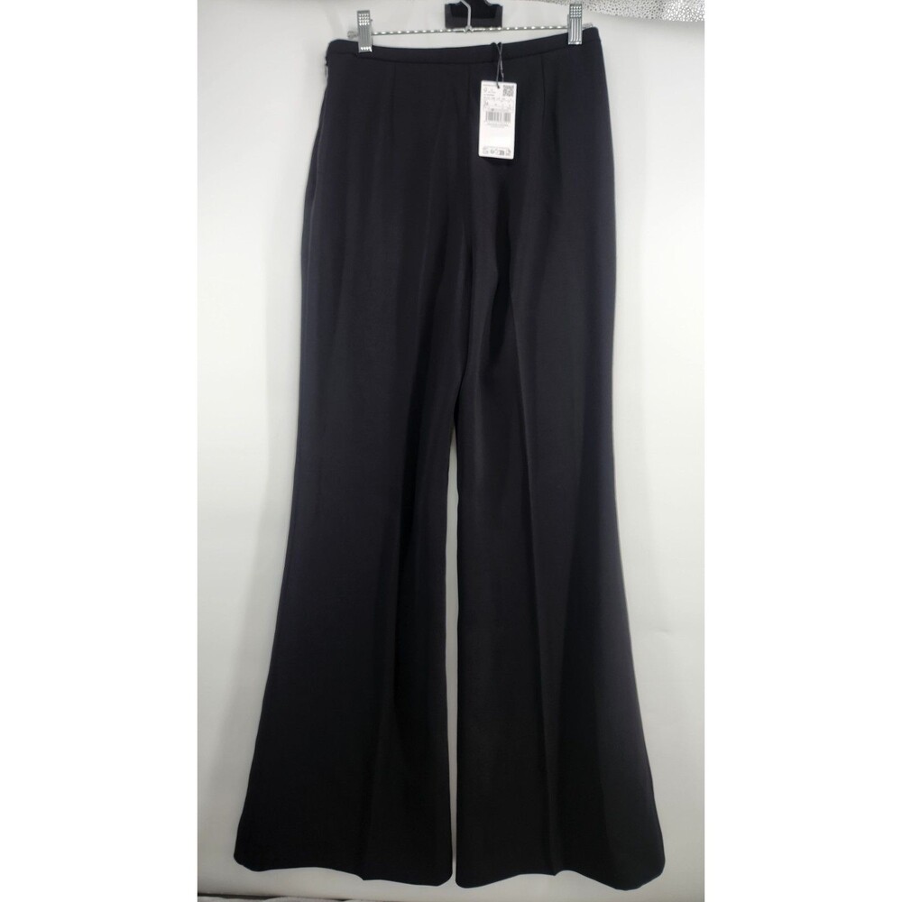 Mango Women's Size 4 Black High Waist Suit Trousers NWT Flare High Rise‎